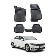 Tapis de sol pour VW Arteon Passat B8 2014-2023 Noir 3D en TPE 4Pcs