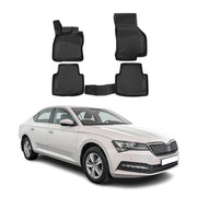 OMAC Tapis de sol pour Skoda Superb III 2015-2024 sur mesure en caoutchouc Noir