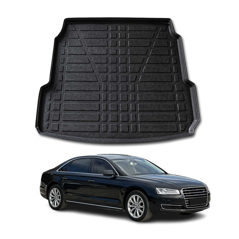 Tapis de coffre pour Audi A8 D4 Berline 2009-2018 caoutchouc TPE Noir