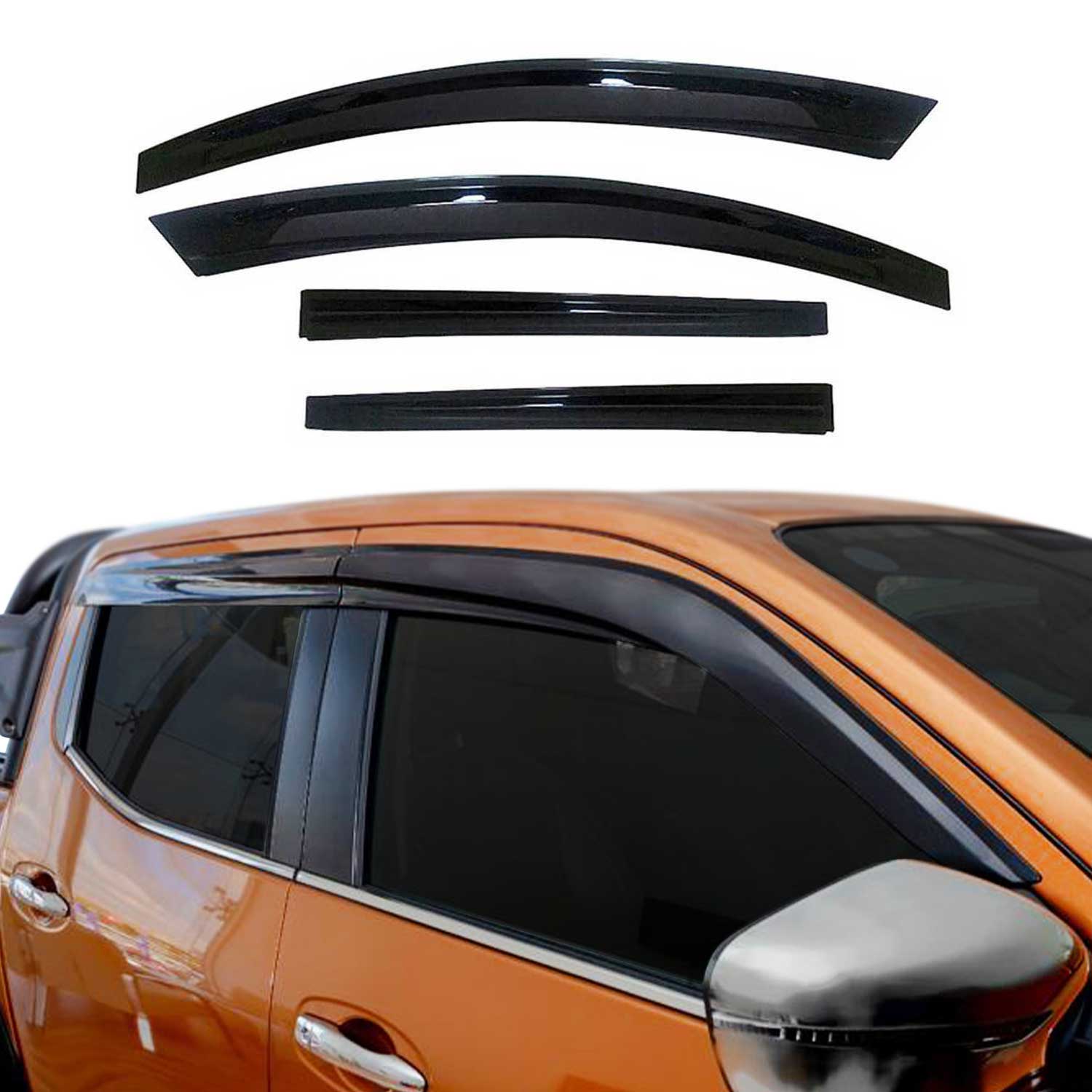 Déflecteurs de Vent pluie d'air pour VW Amarok 2010-2020 en Acrylique Noir