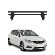Menabo Barres de toit Transversales pour Nissan Pulsar 2014-2020 Alu Noir 2x ABE