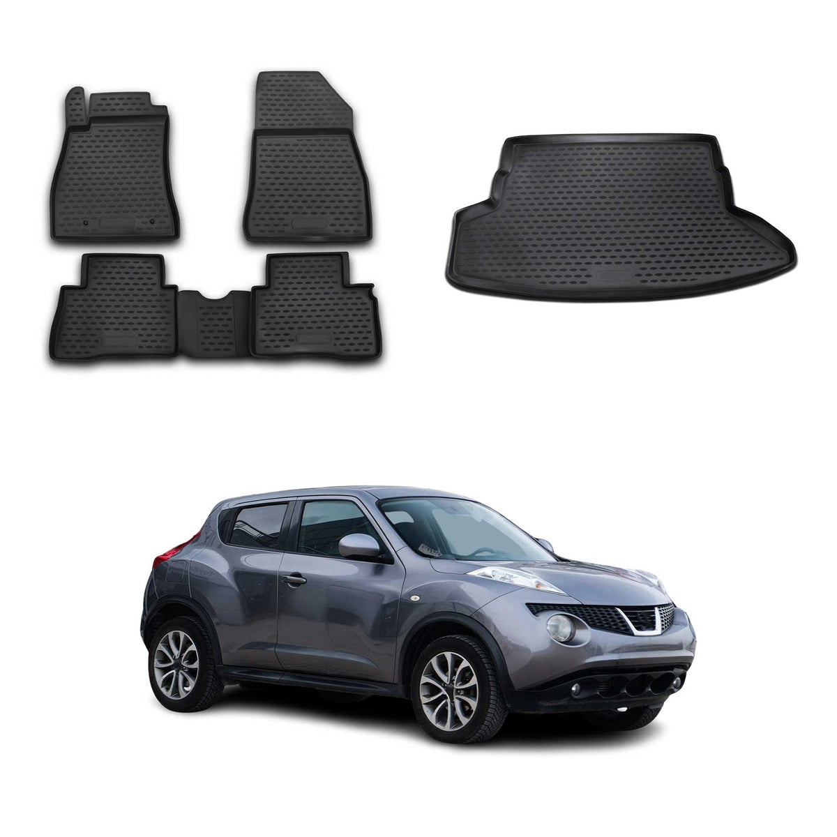 OMAC Kit Tapis de Sol et Coffre pour Nissan Juke I 2010-2019