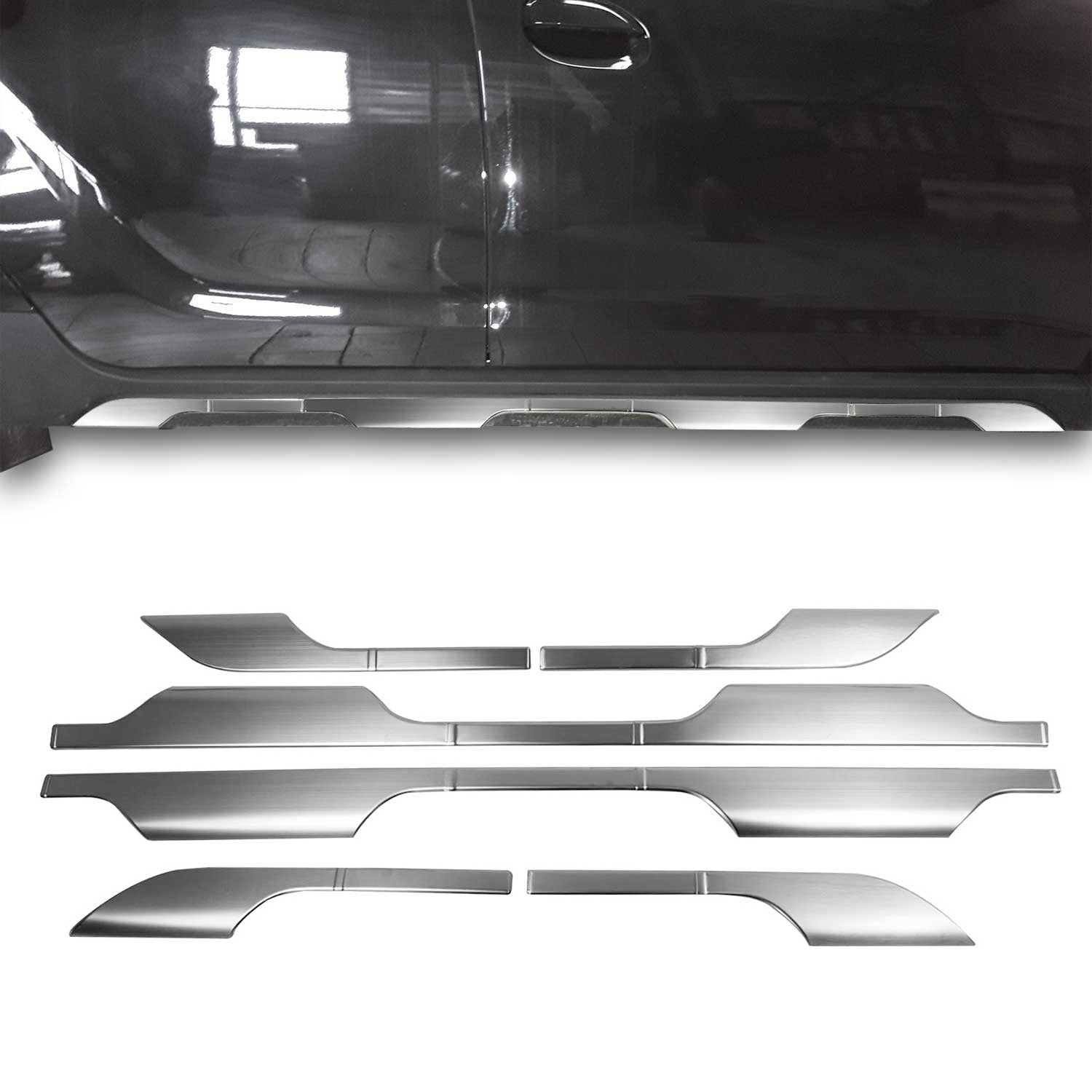 Garniture Baguette de porte latérale pour Dacia Duster 2018-2024 inox Brossé