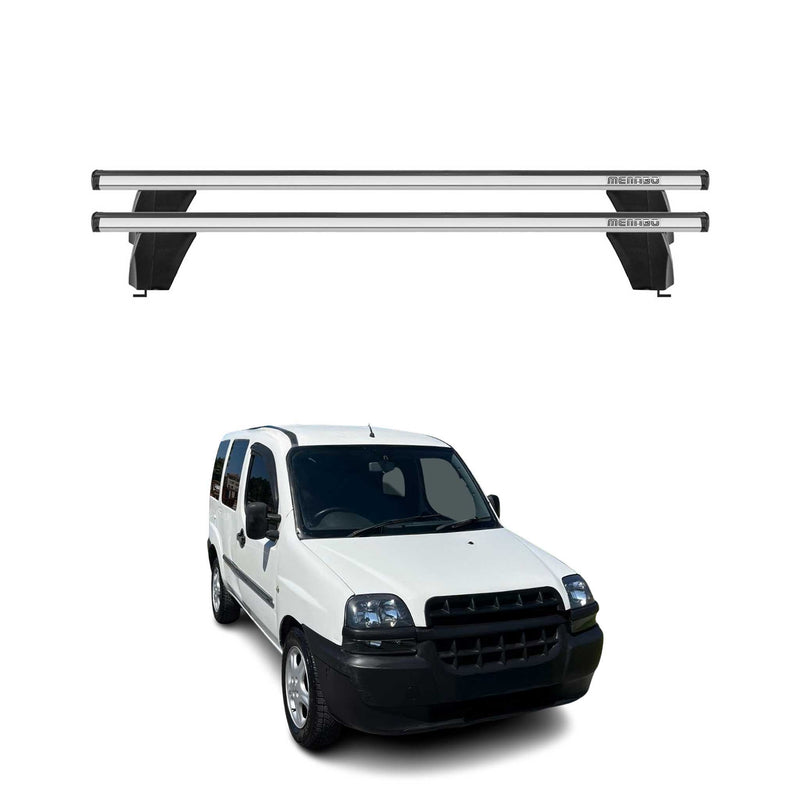 Menabo Barres de toit Transversales pour Fiat Doblo 2000-2010 Alu Gris ABE 2x