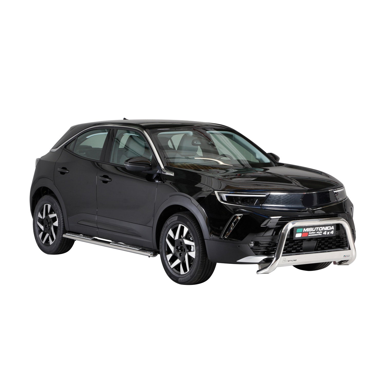 Marchepieds Latéraux pour Opel Mokka 2021-2026 Acier Inoxydable Argent