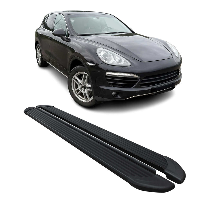 Marchepieds Latéraux pour Porsche Cayenne 2010-2017 Noir Aluminium 2Pcs