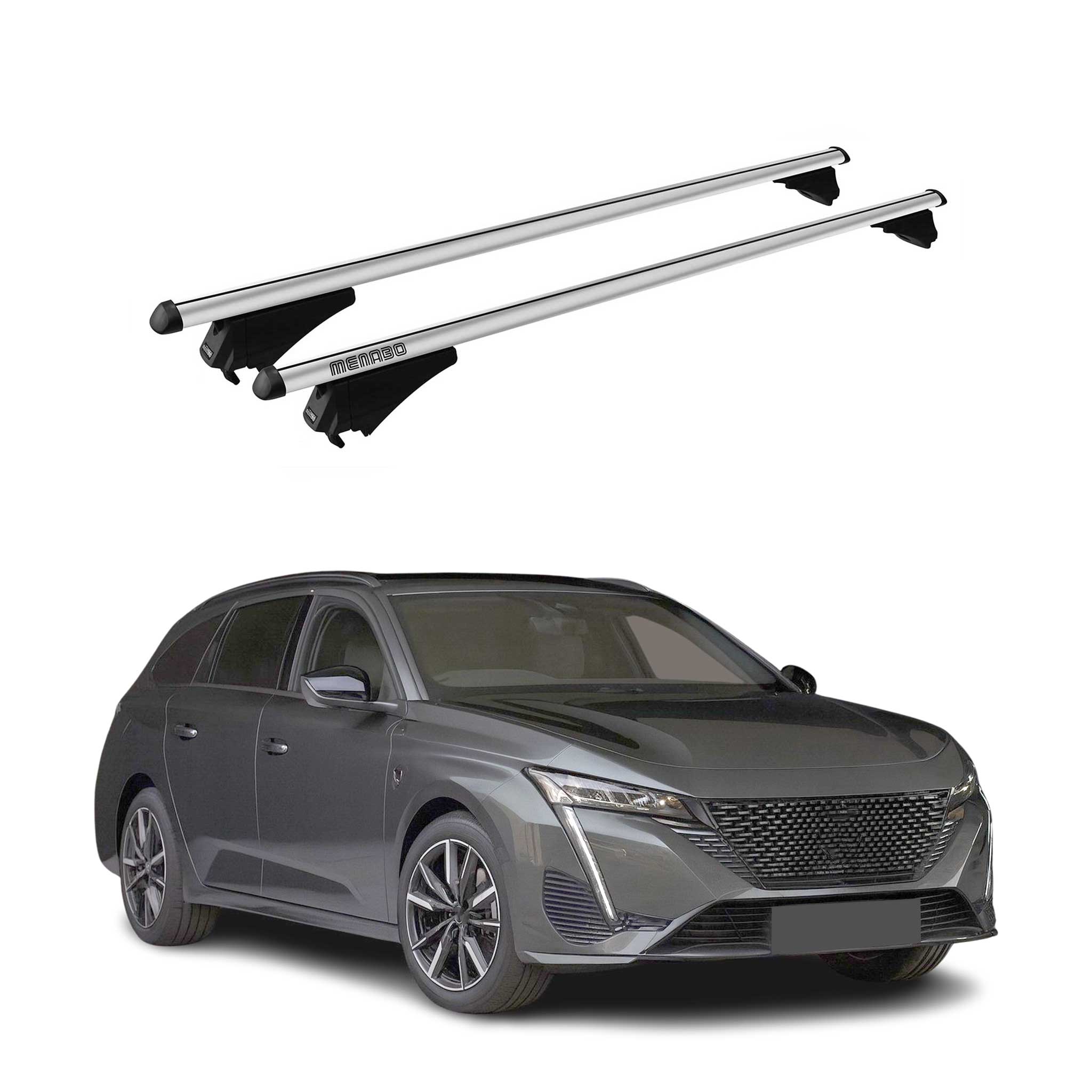 Tiger Barres De Toit Transversales pour Peugeot 308 III SW 2021-2025 Gris