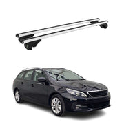 Barres de toit Transversales pour Peugeot 308 II Kombi 2013-2021 TÜV Alu Gris
