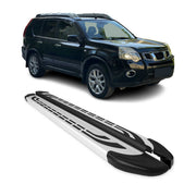 Marchepieds Latéraux pour Nissan X-Trail T31 2007-2014 Aluminium Gris 2Pcs
