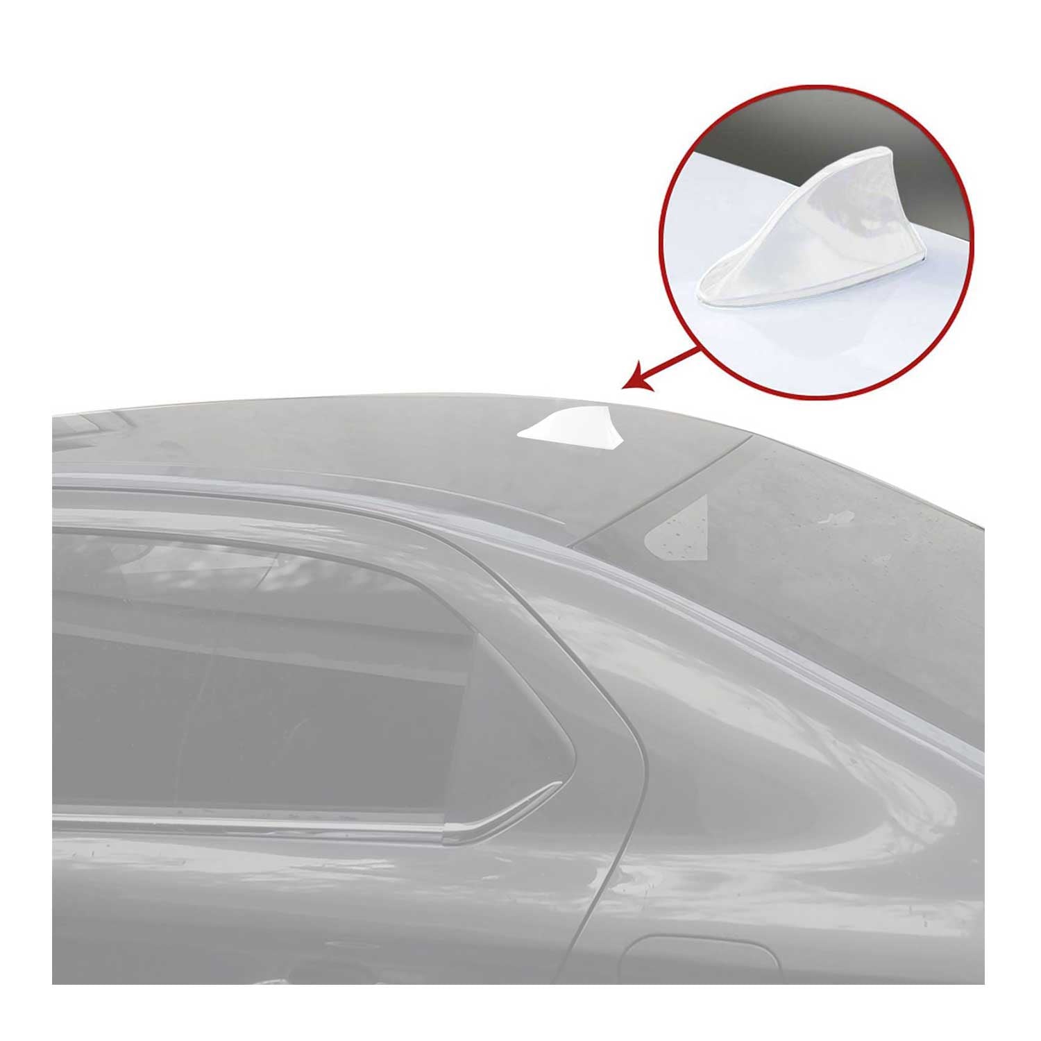Antenne de toit Universelle Aileron Requin pour voiture Radio AM/FM Blanc