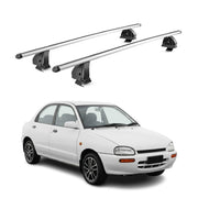 Barres de toit transversales Alu pour Mazda 121 1996-2002 5Portes TÜV Gris 2Pcs