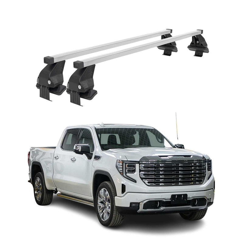 Barres de toit transversales pour GMC Sierra IV 2019-2024 Acier Gris