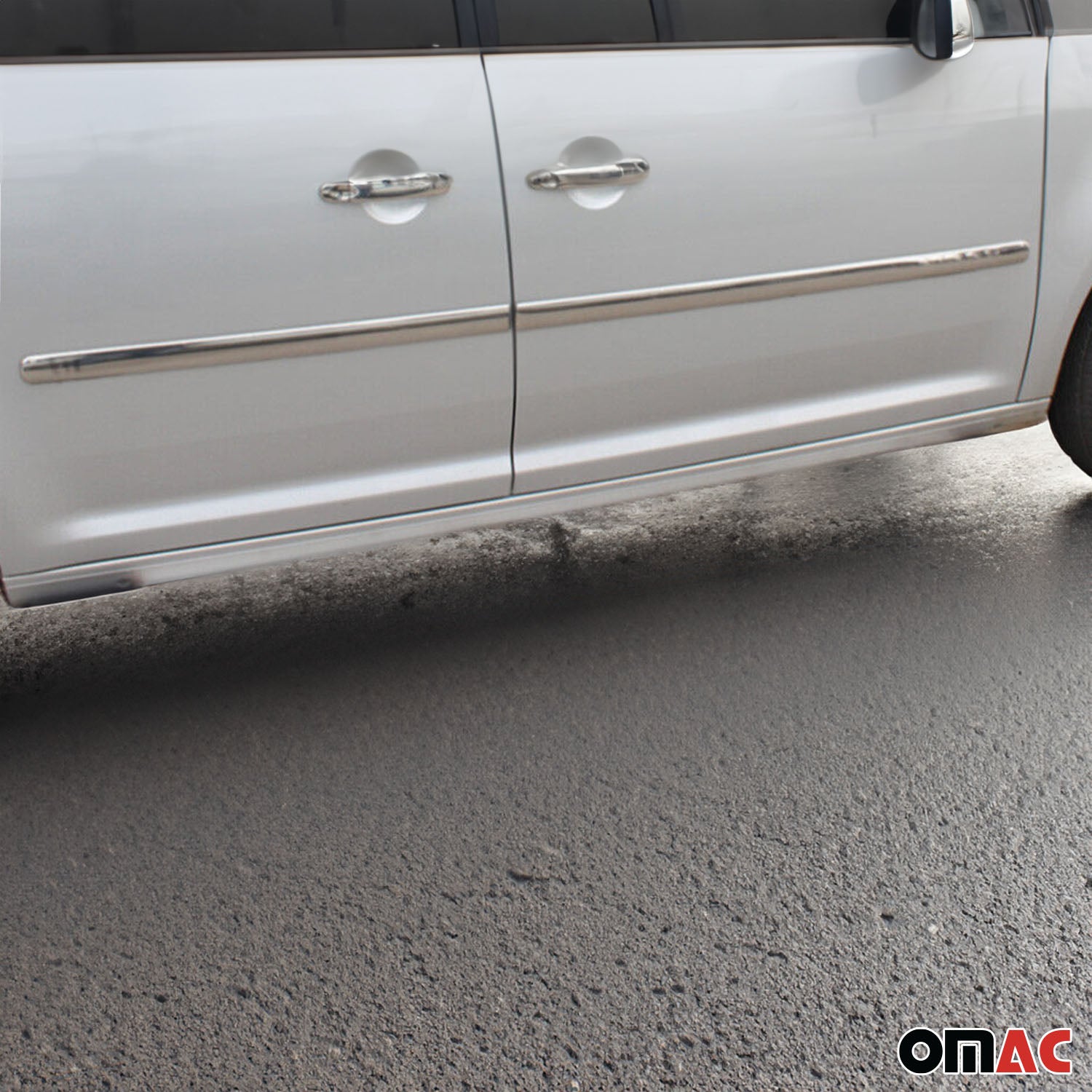 Garniture Baguette de porte latérale pour VW Caddy 2003-2015 en acier inox 4Pcs