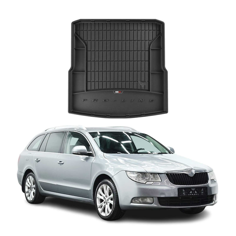 Tapis de Coffre pour Skoda SuperB 2008-2015 TPE Noir