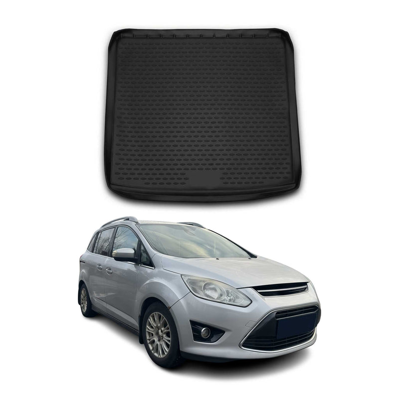 Tapis de Coffre pour Ford Grand C-Max 2010-2019 Noir TPE