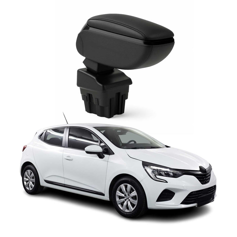 Accoudoir pour Renault Clio V HB 2019-2025 Vinyl Abs Noir Coulissant