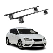 Barres de toit transversales acier pour Seat Leon III 2012-2020 TÜV Noir 2Pcs