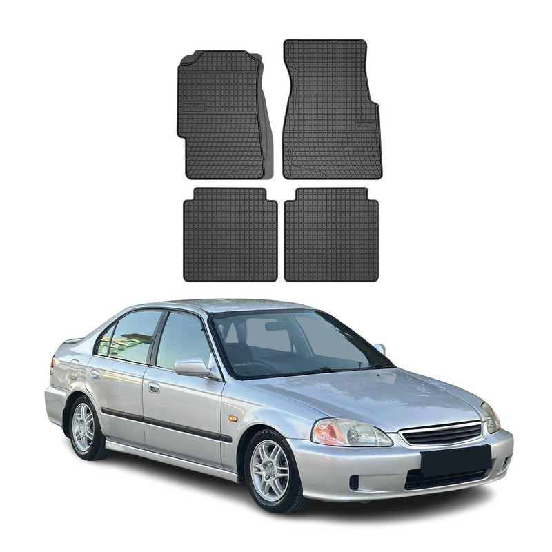 Tapis de Sol pour Honda Civic 1995-2001 Caoutchouc Noir