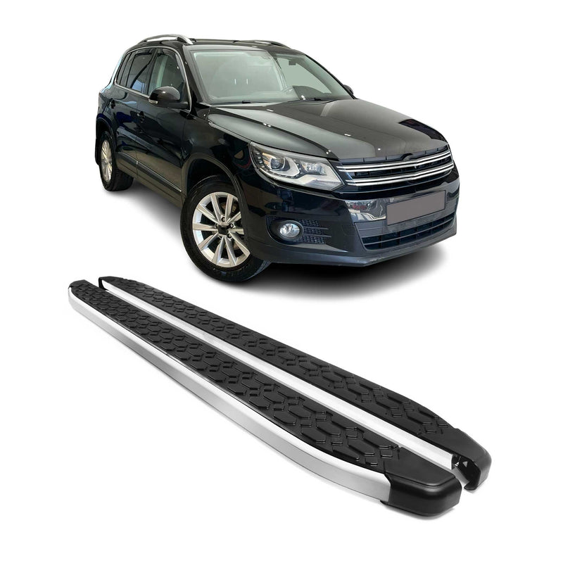 Marchepieds Latéraux pédale pour VW Tiguan 2007-2016 Gris Noir Aluminium 2Pcs