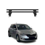 Menabo Barres de toit Transversales pour Skoda Fabia III 2015-2020 Alu Noir ABE