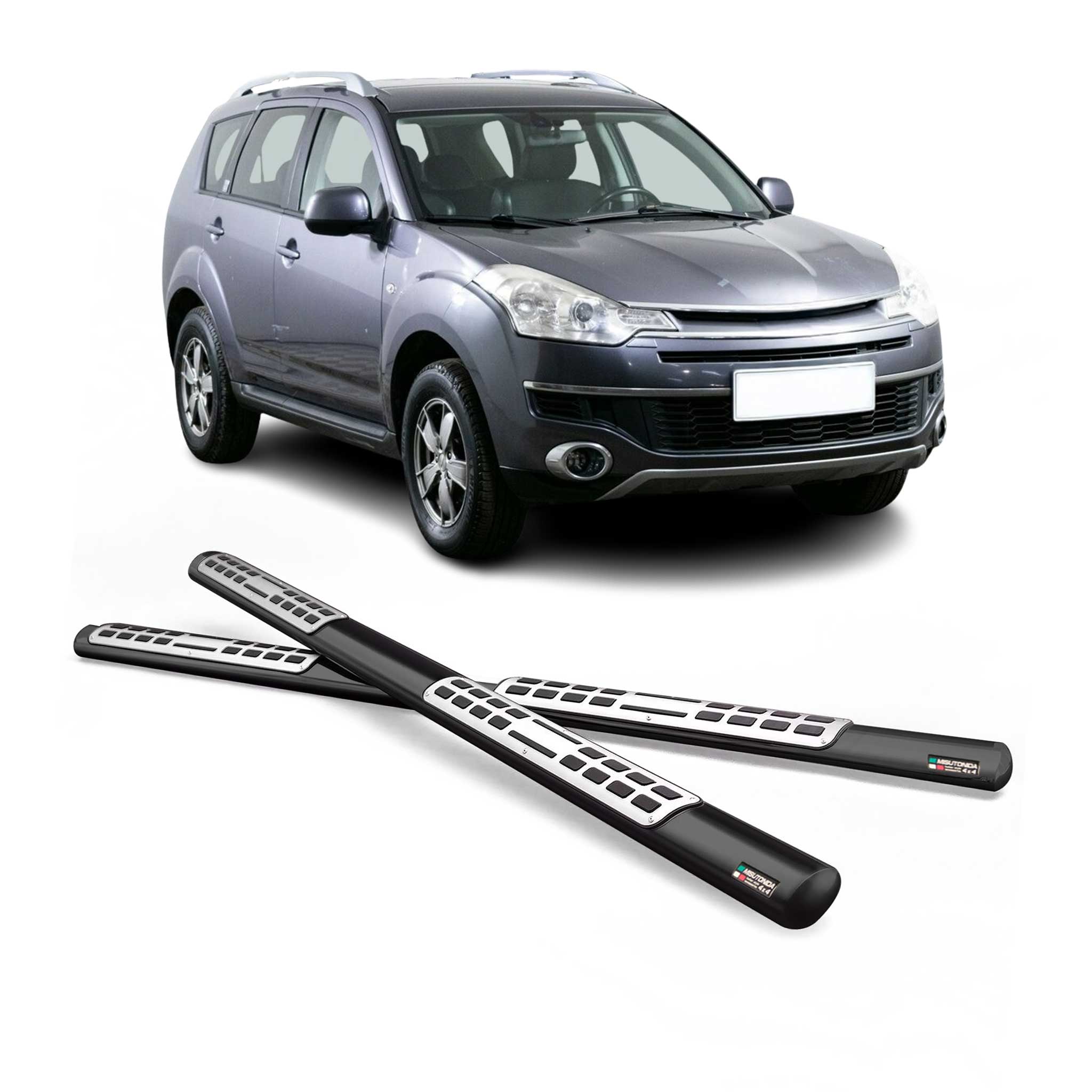 Marchepieds Latéraux pour Citroen C-Crosser 2008-2012 Acier Inoxydable Noir