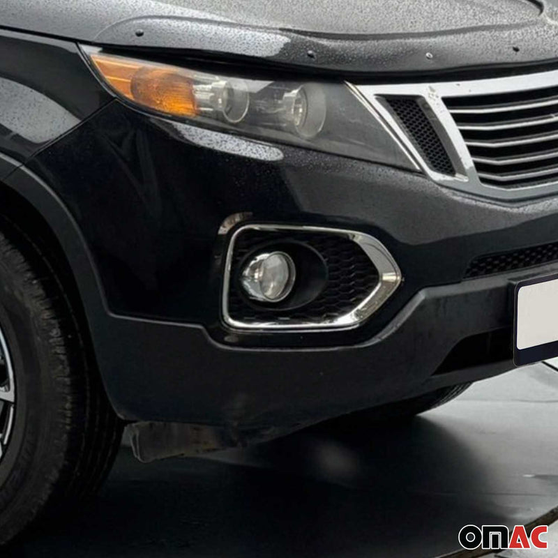 Cadre Phare Antibrouillard pour Kia Sorento 2010-2012 en acier inox Chromé