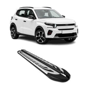 Marchepieds Latéraux pédale pour Citroen e-C3 2024-2026 Aluminium Gris Noir 2x