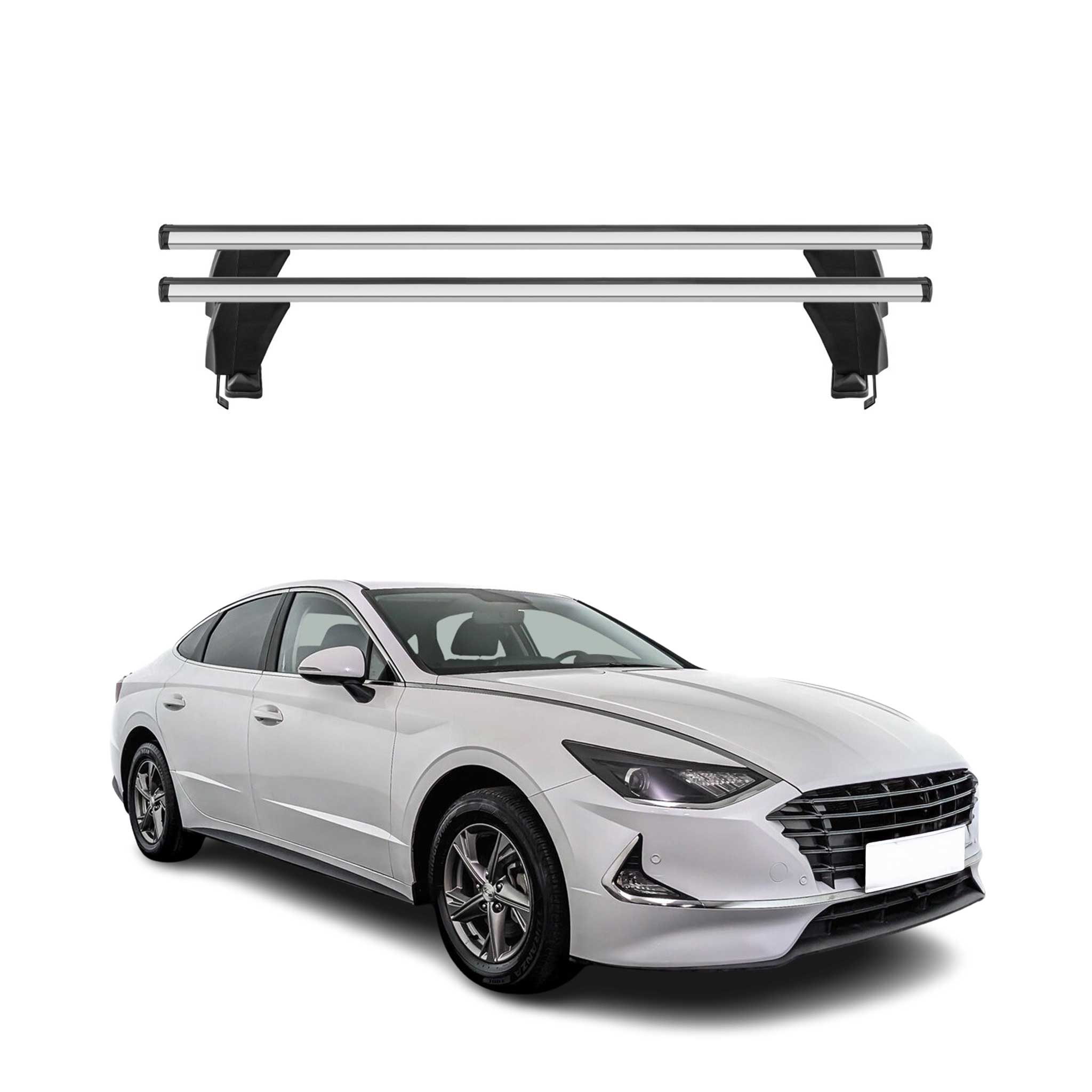 Menabo Barres de toit transversales pour Hyundai Sonata VIII 2020-26 Alu Gris 2x