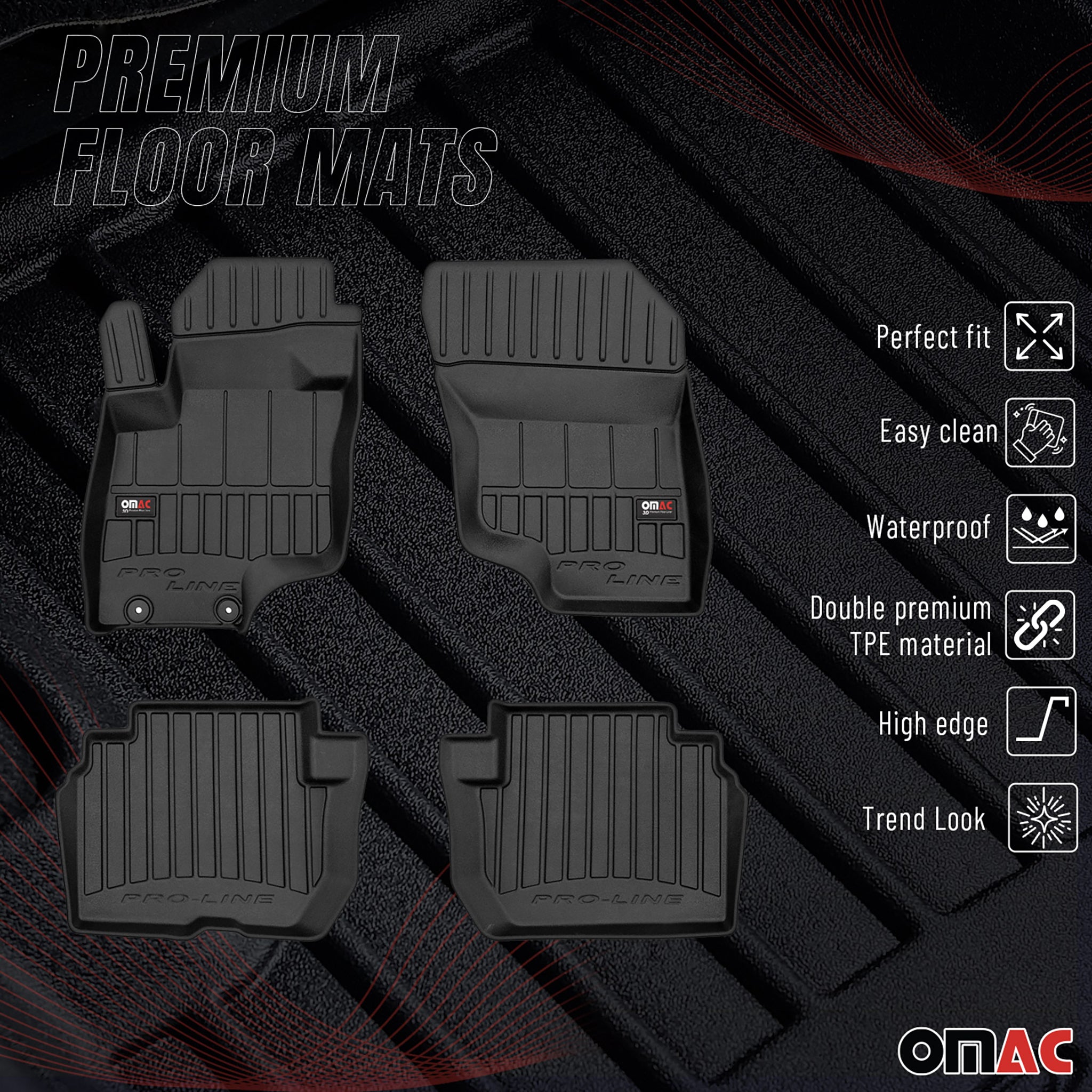 Tapis de Sol pour Mitsubishi Eclipse Cross 2018-2026 Caoutchouc TPE Noir