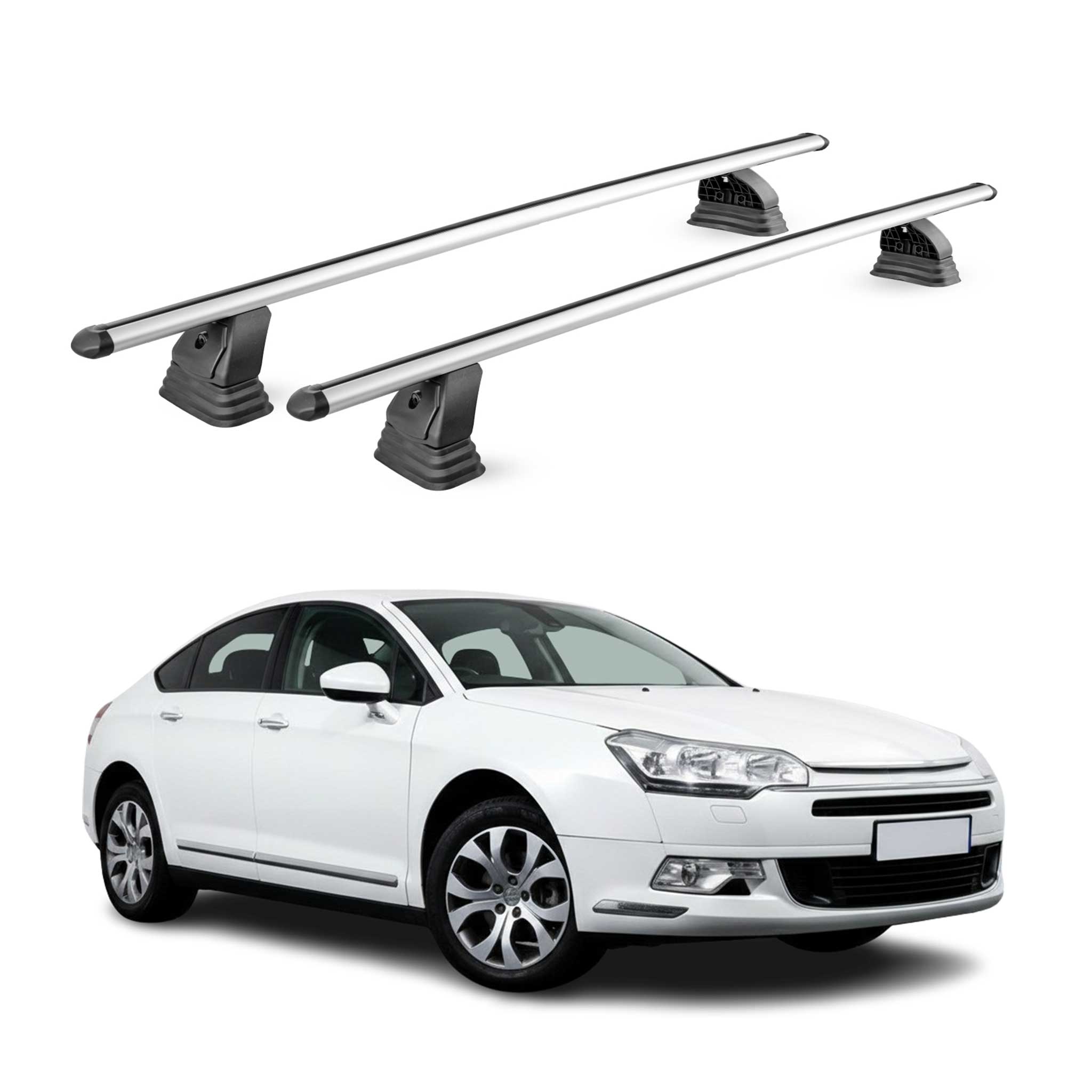 Barres de toit transversales Alu pour Citroen C5 II 2008-2017 TÜV 75 kg Gris 2x