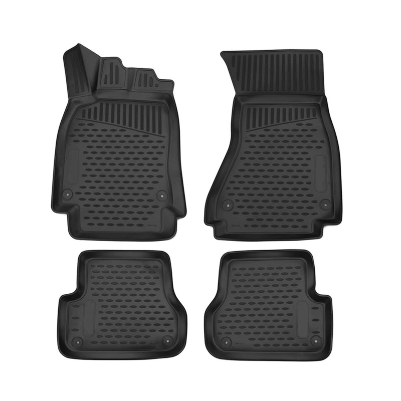 OMAC 3D Tapis de sol pour Audi A6 C7 2011-2018 caoutchouc TPE Noir 4Pcs