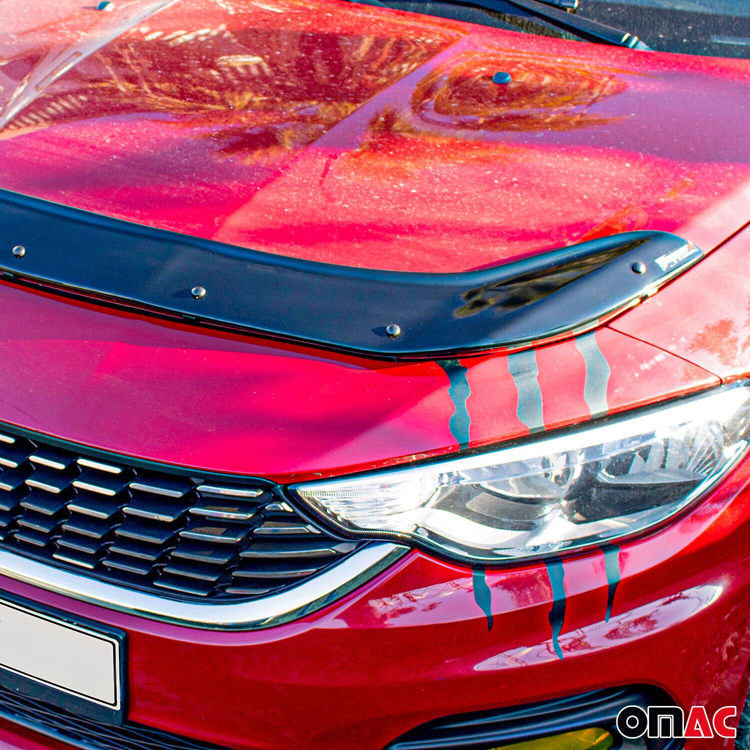 Deflecteurs d'air capot de voiture pour Fiat Tipo 2015-2024 Berline Noir