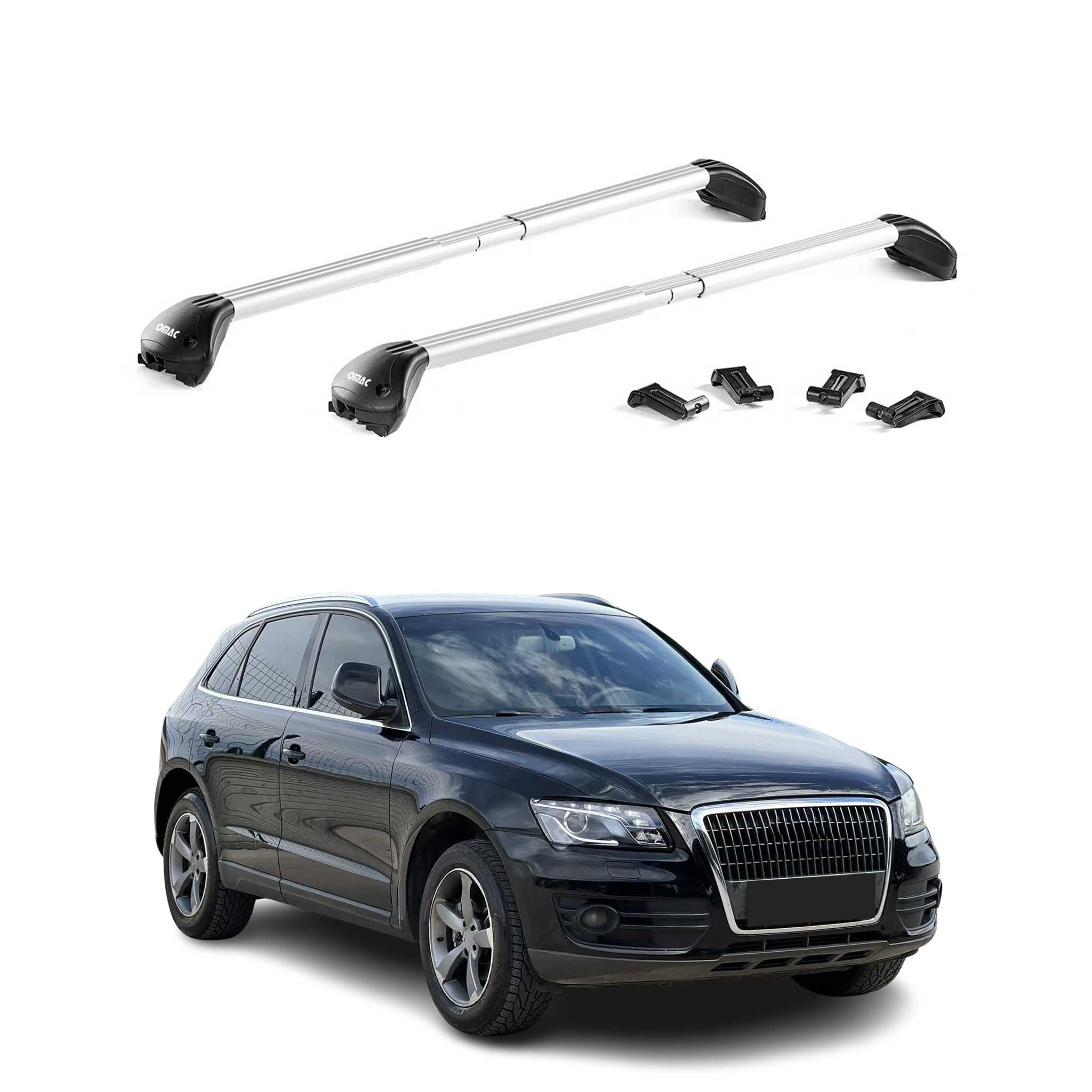 Barres de toit transversales pour Audi Q5 8R FY 2008-2025 Alu Gris 2x ABE