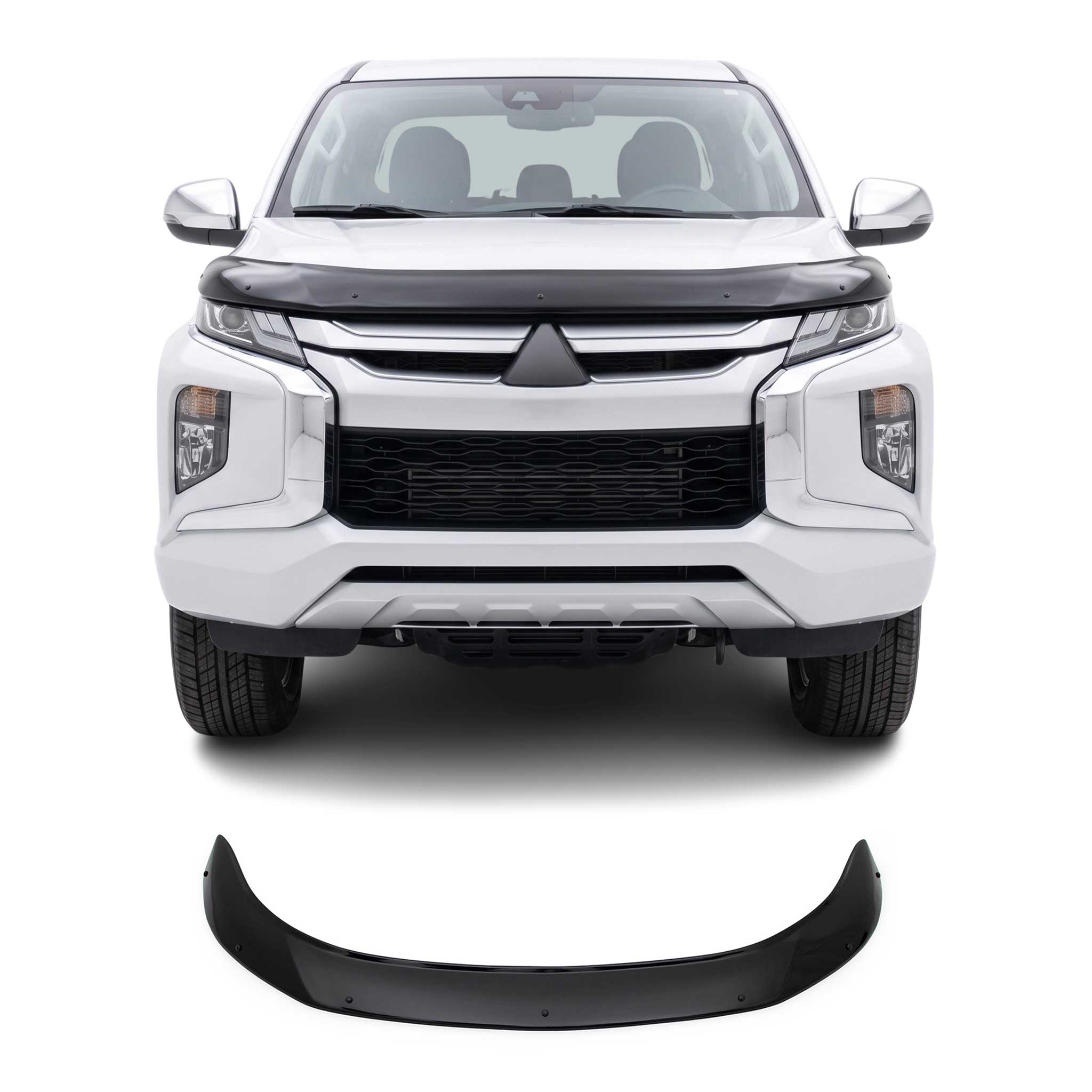 Déflecteur de Capot pour Mitsubishi L200 2019-2026 en Acrylique Noir