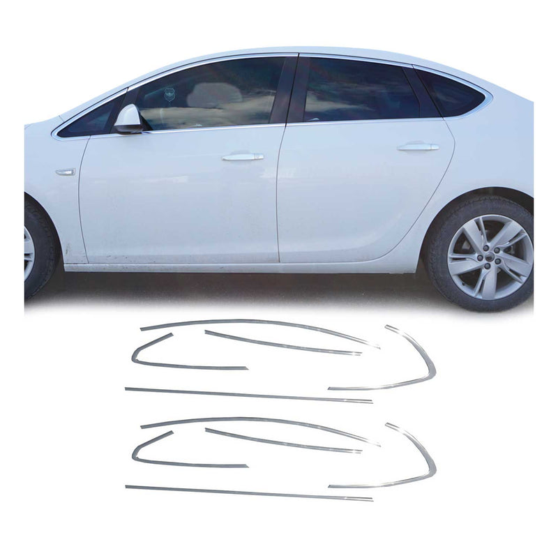 Garniture de Fenêtre pour Opel Astra J Berline 2009-2015 Acier Inox 12Pcs