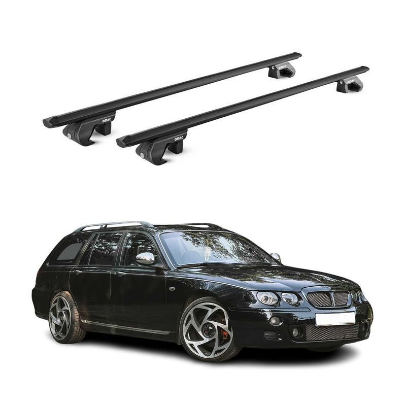 Barres de toit transversales pour MG ZT-T Break 2002-2005 Aluminium Noir 2x ABE
