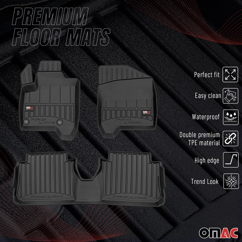 Tapis de Sol Voiture pour Citroen C3 Picasso 2009-2016 Caoutchouc TPE Noir