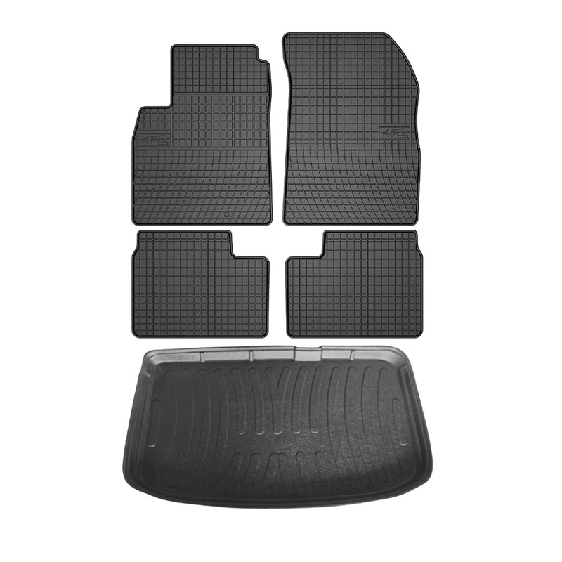 Kit Tapis de sol et coffre pour Nissan Micra IV K13 2010-2017 TPE Noir