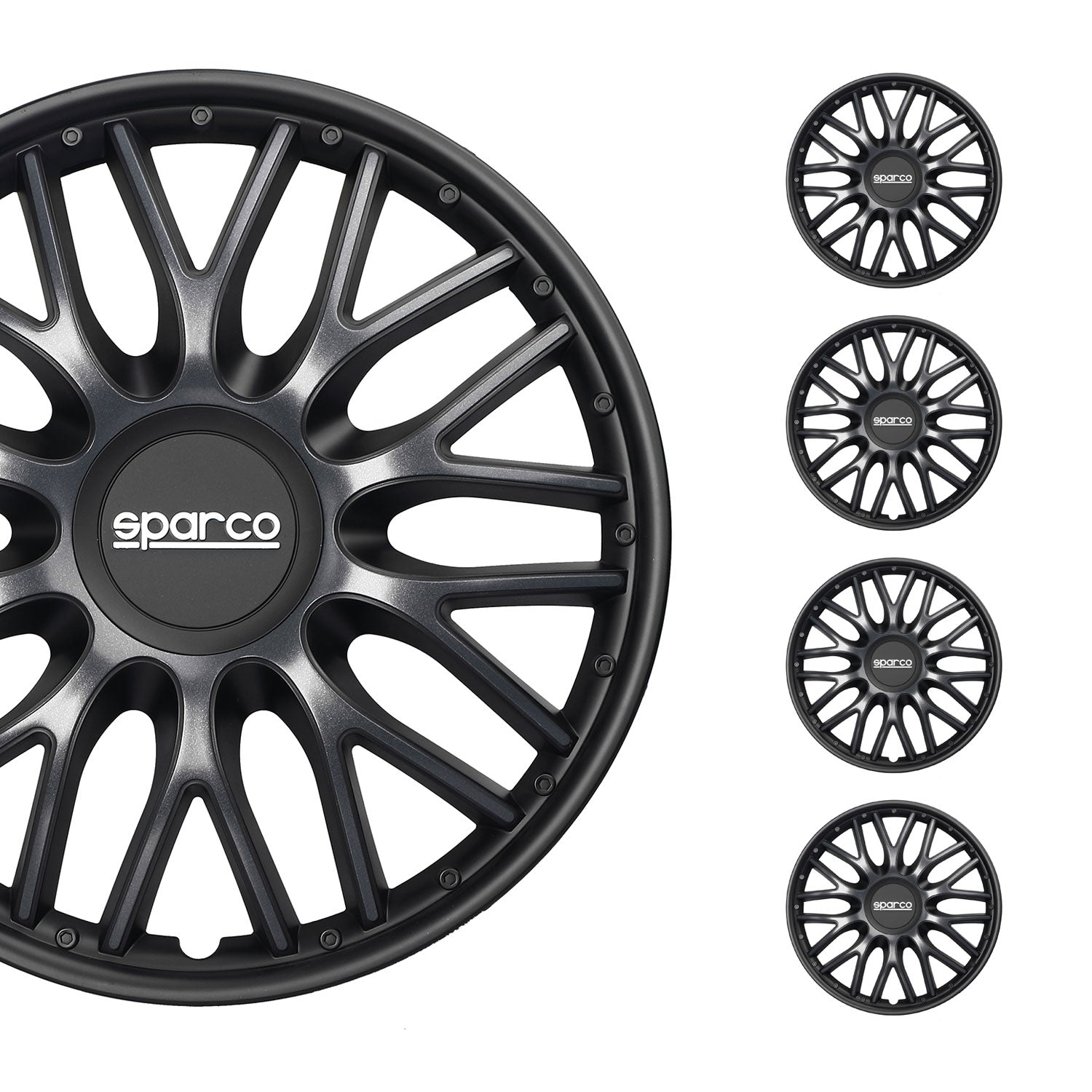 SPARCO Jeu Enjoliveurs de Roues 14 Pouces Gris