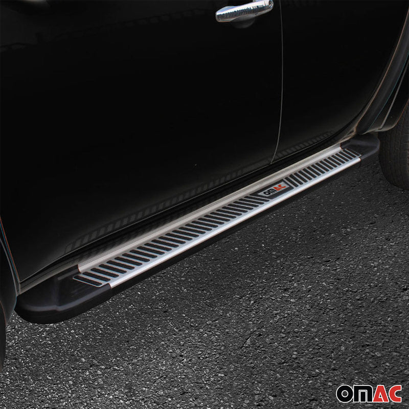 Marchepieds Latéraux pour Jeep Compass 2017-2025 Noir Gris Aluminium 2Pcs