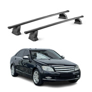 Barres de toit transversales acier pour Mercedes Classe C W204 2008-2014 Noir 2x
