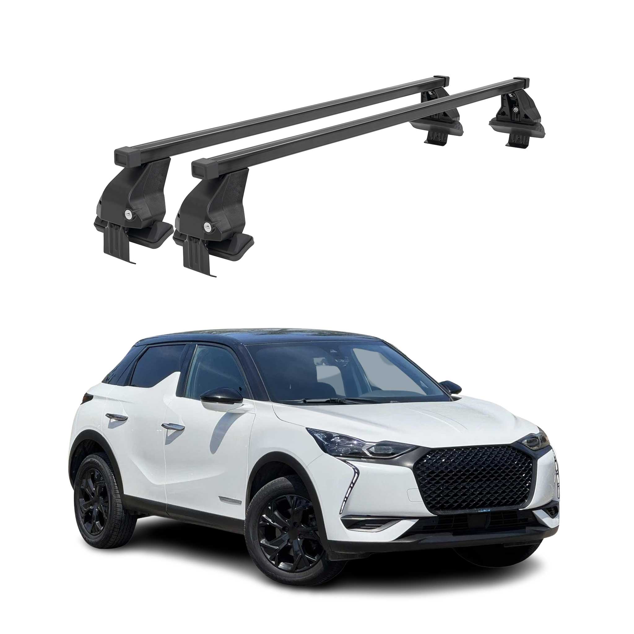 Barres Transversales Menabo pour DS3 Crossback 2018-2024 Noir