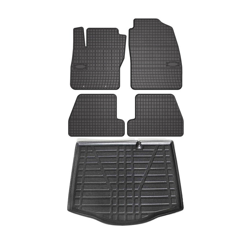 Kit Tapis de sol et coffre pour Ford Focus mk2 2004-2011 5Portes TPE Noir