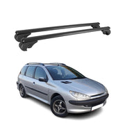 Barres de toit Transversales pour Peugeot 206 1998-2012 Aluminium Noir