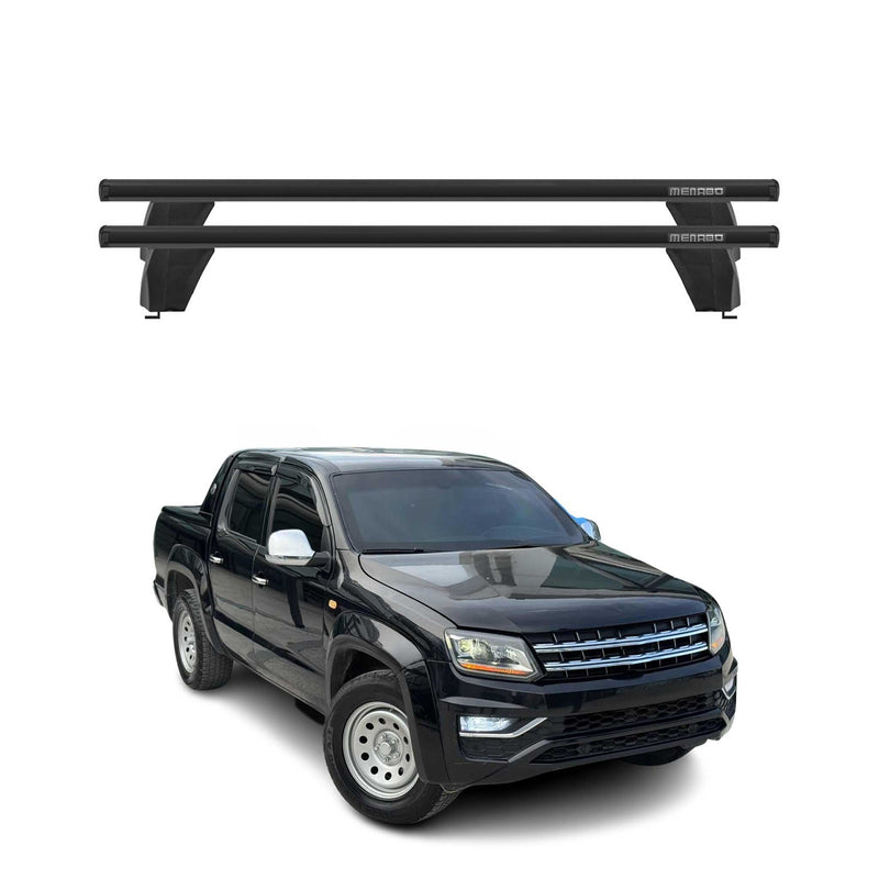 Menabo Barres de toit Transversales pour VW Amarok 2010-2016 Alu Noir ABE 2x