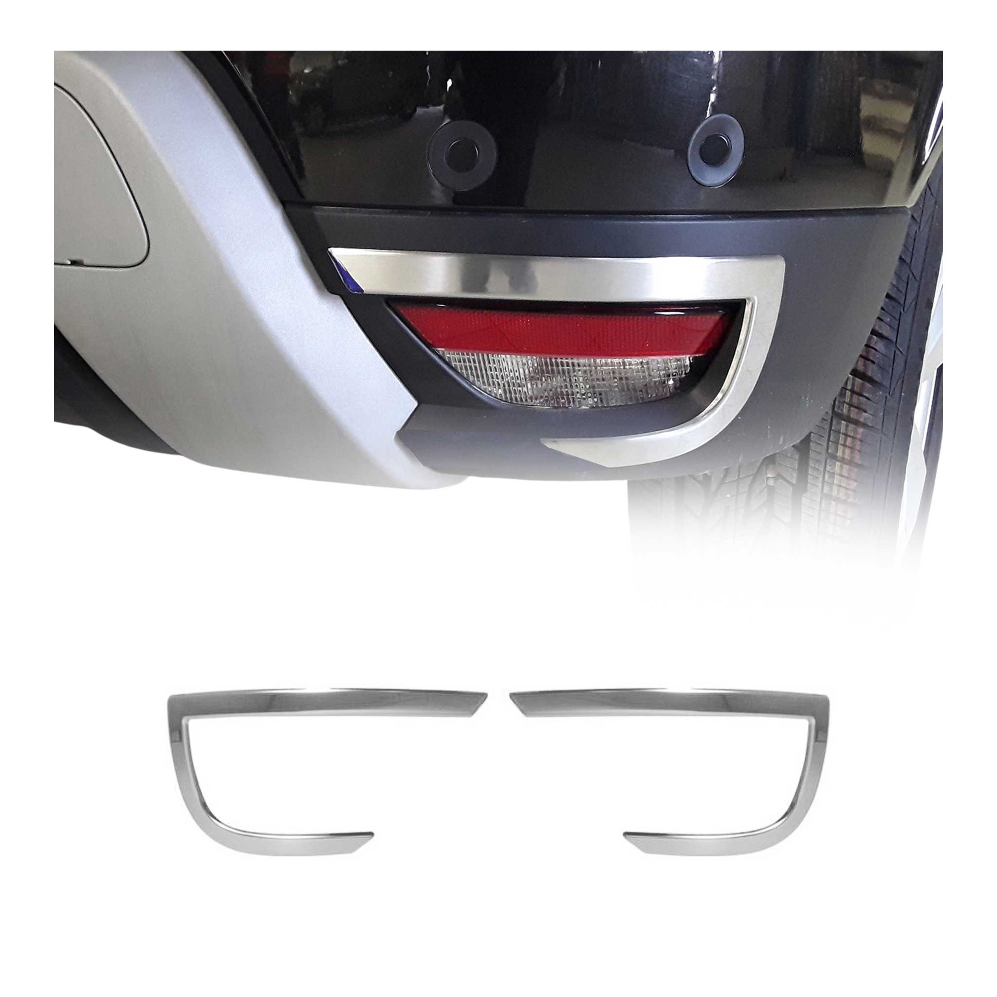 Garniture Réflecteurs Arrière pour Dacia Duster II 2018-2021 acier inoxy 2 Pcs