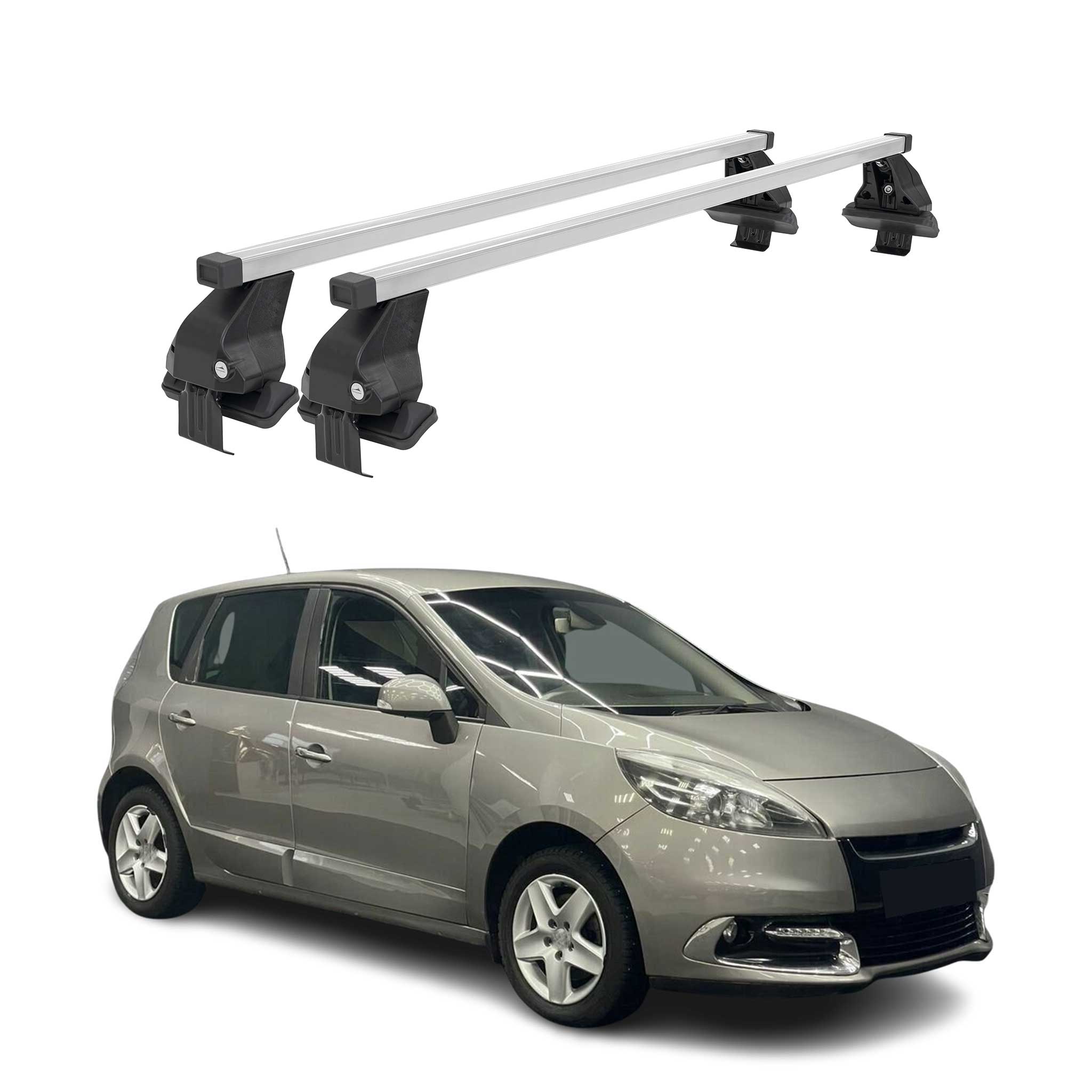 Barres de toit transversales pour Renault Scénic III Facelift 2013-16 Acier Gris