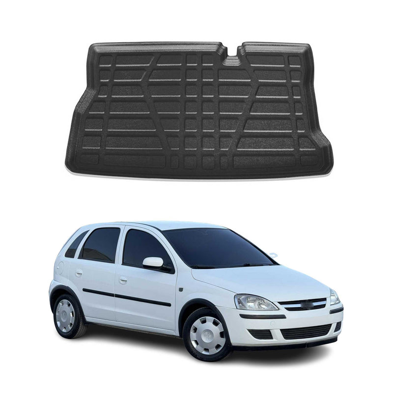 Tapis de Coffre pour Opel Corsa C 2000-2006 HB en TPE Noir