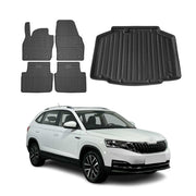 Kit Tapis de sol et coffre pour Skoda Kamiq 2019-2026 TPE Noir