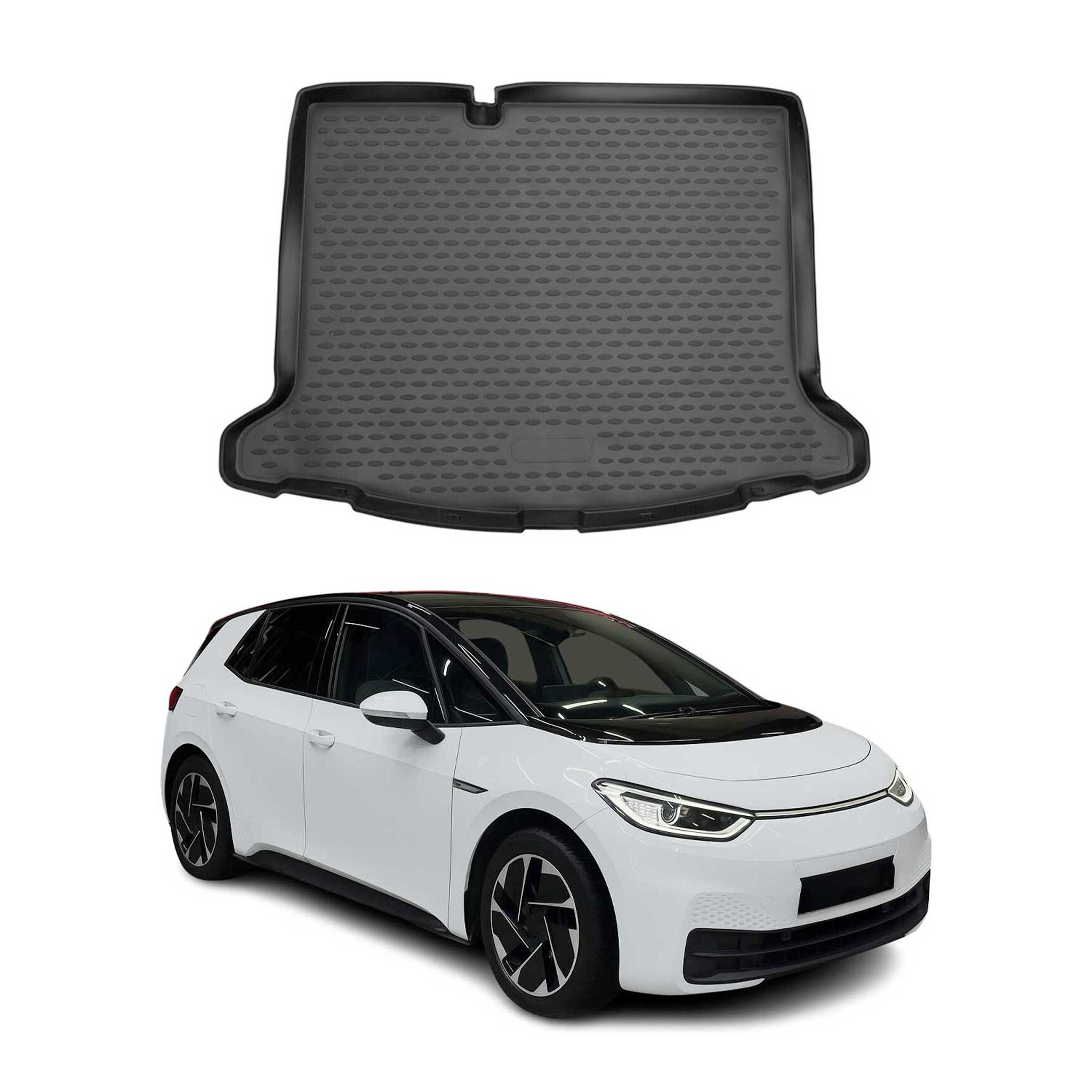 OMAC Tapis de coffre pour Volkswagen ID.3 2019-2024 en caoutchouc Noir
